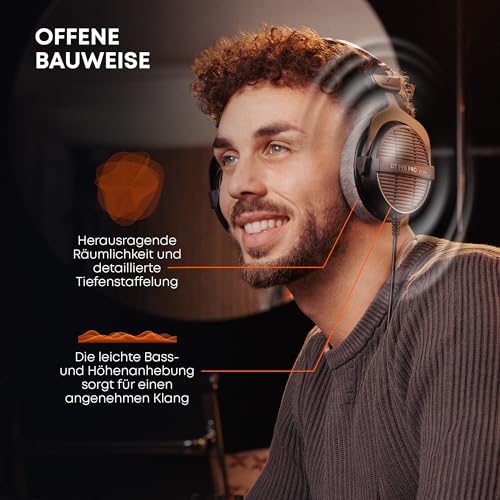 beyerdynamic DT 990 PRO einseitiger, kabelgebundener On-Ear-Studio-Kopfhörer für Mixing, Mastering und Editing, 80 Ohm. Handgefertigt in Deutschland Bild 6