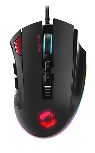 Speedlink TARIOS RGB Gaming Mouse - USB Maus mit RGB Beleuchtung für Büro/Home Office (12 programmierbare Tasten - mit dpi-Schalter bis zu 24000 dpi) für PC/Notebook/Laptop, schwarz Bild 1
