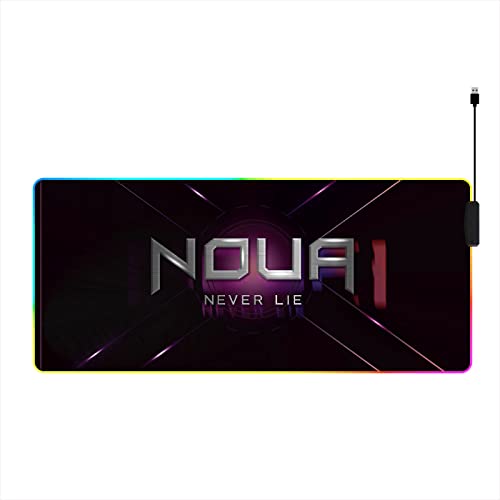 Noua Dusk Pro Mauspad Gaming RGB Hub mit 4 Anschlüssen USB 2.0, Maus Pad 14 Beleuchtungsmodi XXL 800 x 300 mm, rutschfeste Unterseite aus Gummi mit 4 mm Dicke für Computer, PC und Laptop Bild 1
