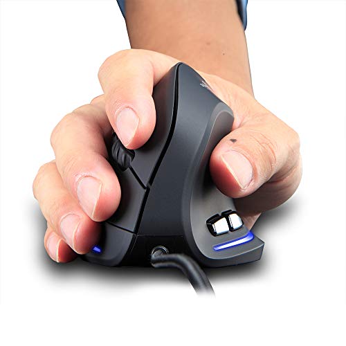 zelotes Vertikale Ergonomische Maus,3200DPI,6 Tasten,USB Optische Maus mit Kabel für Laptop,Desktop,Mac,Vorbeugung Gegen Mausarm Bild 7