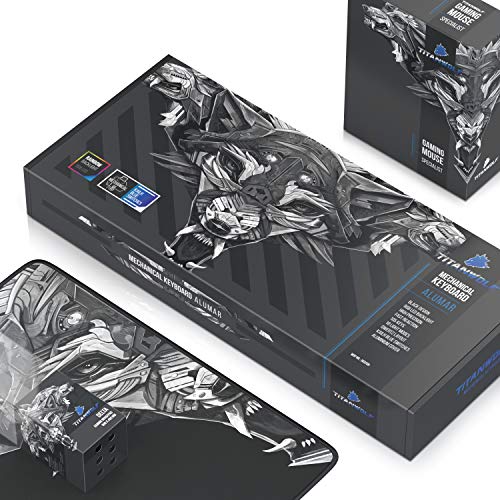 TITANWOLF Gaming Set - mechanische Tastatur ALUMAR MMO 10800dpi Gaming Maus Specialist XXL Mauspad - Mechanical Keyboard - Anti-Ghosting - LED Backlight - 19 Lichtmodi - Makro-Modus Bild 7