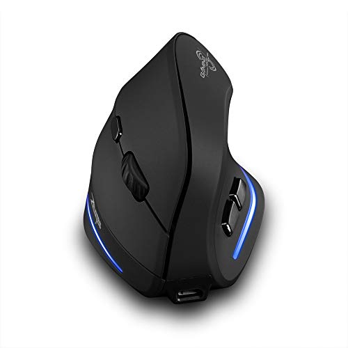 zelotes Maus Kabellos Wiederaufladbar,2400DPI,6 Tasten Vertikale kabellose Maus mit USB-Empfänger,USB Ergonomische Funkmaus,Wireless Mouse für Laptop,PC,Mac Bild 1