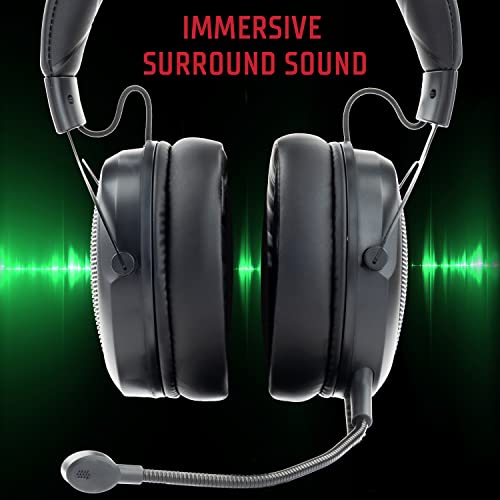 Itek H500W2 Gaming Headset mit Abnehmbarem Mikrofon - 2.4G Wireless Gaming Kopfhörer mit Externer Geräuschunterdrückung LED Beleuchtung Geeignet für PC und Konsole Schwarz Einstellbar Bild 2