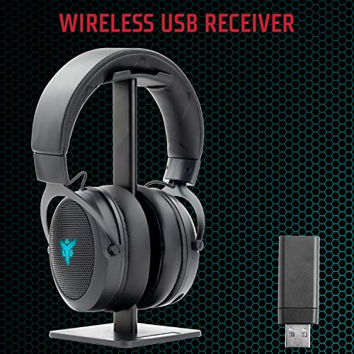 Itek H500W2 Gaming Headset mit Abnehmbarem Mikrofon - 2.4G Wireless Gaming Kopfhörer mit Externer Geräuschunterdrückung LED Beleuchtung Geeignet für PC und Konsole Schwarz Einstellbar Bild 6