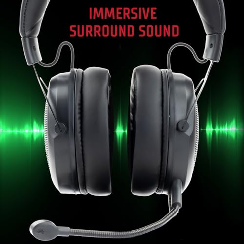Itek H500WB Gaming Headset Kopfhörer mit abnehmbarem Mikrofon. Bluetooth-Gaming-Headset mit Geräuschunterdrückung und LED-Beleuchtung. Geeignet für PC und Konsolen, schwarz, verstellbar. Bild 2