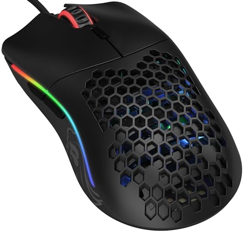 GLORIOUS Gaming Model O Wired Gaming Mouse – superleichtes Wabendesign mit 67 g, RGB-Beleuchtung, Pixart 3360 Sensor, Omron-Schaltern, beidhändig – Mattschwarz Bild 1