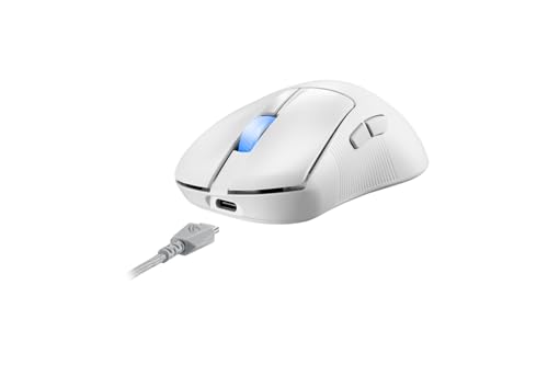 ASUS ROG Keris II Ace Wireless AimPoint White Gaming Maus (ergonomisch, optischer Sensor ROG AimPoint Pro, 42.000 DPI, ROG Optical Micro Switches, USB, Bluetooth, 2,4-GHz-HF ROG SpeedNova, weiß) Bild 7