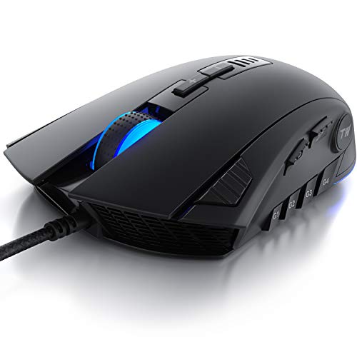 Titanwolf - Gaming Maus - Mouse mit 24.000 DPI Abtastrate - Sensor Avago 3360-12 Tasten - inkl. Software Makroprogrammierung - RGB mit Rainbow Backlight - Gewichtstuning - Polling-Rate bis 1000 Hz Bild 1