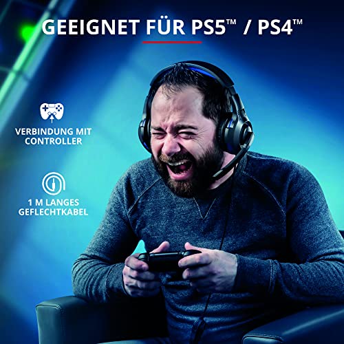 Trust Gaming GXT 307B Ravu Headset für PS4 und PS5, Kabelgebundene Gaming-Kopfhörer mit Klappbarem Mikrofon und Einstellbarem Kopfbügel für PlayStation 4 und 5 - Schwarz/Blau Bild 3
