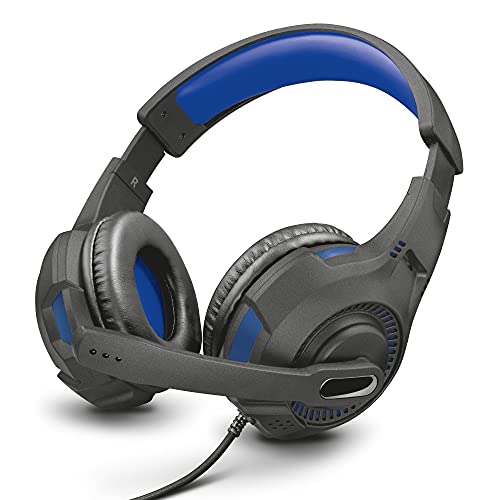 Trust Gaming GXT 307B Ravu Headset für PS4 und PS5, Kabelgebundene Gaming-Kopfhörer mit Klappbarem Mikrofon und Einstellbarem Kopfbügel für PlayStation 4 und 5 - Schwarz/Blau Bild 6
