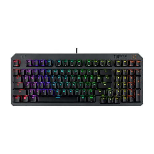ASUS TUF Gaming K3 Gen II Gaming-Tastatur mit 97 Tasten, opto-mechanische RGB-Switches, Silikondichtung, stoßdämpfender Schaumstoff, wasserdicht IP57, abnehmbare Oberplatte und Aura Sync, AZERTY Bild 1