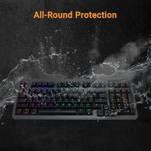 ASUS TUF Gaming K3 Gen II Gaming-Tastatur mit 97 Tasten, opto-mechanische RGB-Switches, Silikondichtung, stoßdämpfender Schaumstoff, wasserdicht IP57, abnehmbare Oberplatte und Aura Sync, AZERTY Bild 3