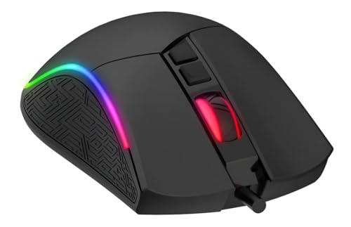 havit Gaming Maus mit Kabel - Computer Maus [mit USB Kabel und LED-Switch-Button] - Gaming Mouse [mit RGB-Beleuchtung] - Modell MS1001 [Schwarz] Bild 3