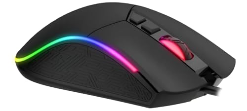 havit Gaming Maus mit Kabel - Computer Maus [mit USB Kabel und LED-Switch-Button] - Gaming Mouse [mit RGB-Beleuchtung] - Modell MS1001 [Schwarz] Bild 6