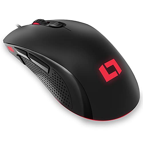 Lioncast ® LM60 Gaming Maus mit Kabel [PROGRAMMIERBARE Tasten] für PC - Beste MMO mit RGB Beleuchtung - USB Schwarz - PC Computer Maus mit Kabel Bild 1