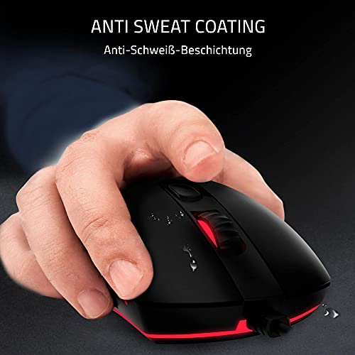 Lioncast ® LM60 Gaming Maus mit Kabel [PROGRAMMIERBARE Tasten] für PC - Beste MMO mit RGB Beleuchtung - USB Schwarz - PC Computer Maus mit Kabel Bild 6