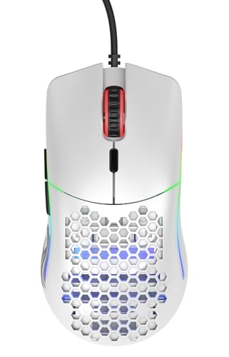 GLORIOUS Gaming Model O Wired Gaming Mouse – superleichtes Wabendesign mit 67 g, RGB-Beleuchtung, Pixart 3360 Sensor, Omron-Schaltern, beidhändig – Mattweiß Bild 2