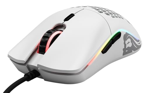 GLORIOUS Gaming Model O Wired Gaming Mouse – superleichtes Wabendesign mit 67 g, RGB-Beleuchtung, Pixart 3360 Sensor, Omron-Schaltern, beidhändig – Mattweiß Bild 3