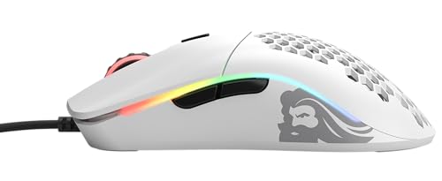 GLORIOUS Gaming Model O Wired Gaming Mouse – superleichtes Wabendesign mit 67 g, RGB-Beleuchtung, Pixart 3360 Sensor, Omron-Schaltern, beidhändig – Mattweiß Bild 4