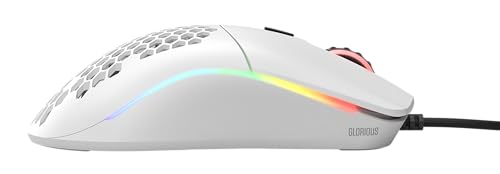 GLORIOUS Gaming Model O Wired Gaming Mouse – superleichtes Wabendesign mit 67 g, RGB-Beleuchtung, Pixart 3360 Sensor, Omron-Schaltern, beidhändig – Mattweiß Bild 5