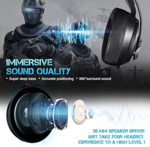 NUBWO N12 Gaming-Headset & Xbox One Headset & PS4 Headset, 3,5 mm Surround-Stereo-Gaming-Kopfhörer mit Mikrofon, weicher Memory-Ohrenschützer für PC, Laptop Bild 2