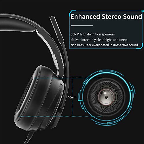 NUBWO N12 Gaming-Headset & Xbox One Headset & PS4 Headset, 3,5 mm Surround-Stereo-Gaming-Kopfhörer mit Mikrofon, weicher Memory-Ohrenschützer für PC, Laptop Bild 5
