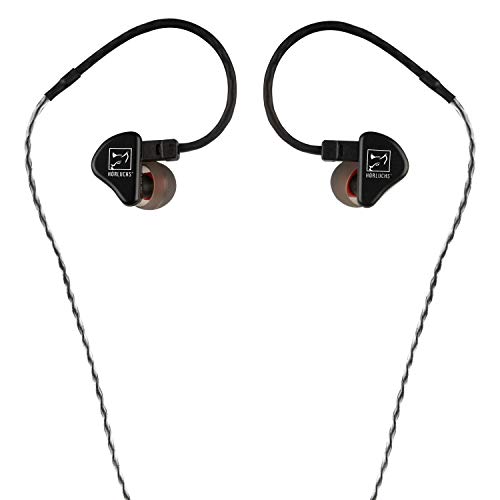 HL1010 In-Ear Kopfhörer, dynamischer Treiber bassverstärkt, ergonomische Bauform mit 2-Pin-Wechselkabel und verschiedenen Domes - Schwarz Bild 1