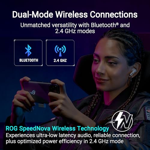 ASUS ROG Cetra True Wireless SpeedNova Black RGB In-Ear Gaming Kopfhörer (ROG SpeedNova Wireless-Technologie, AI-Mikrofon, Geräuschunterdrückung (ANC), 46 Std. Akkulaufzeit, kabelloses Laden, schwarz) Bild 2