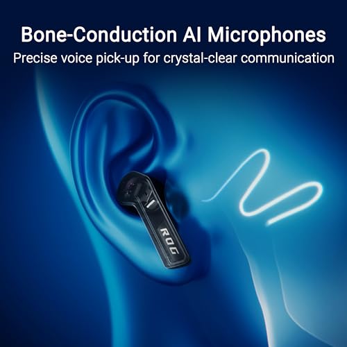 ASUS ROG Cetra True Wireless SpeedNova Black RGB In-Ear Gaming Kopfhörer (ROG SpeedNova Wireless-Technologie, AI-Mikrofon, Geräuschunterdrückung (ANC), 46 Std. Akkulaufzeit, kabelloses Laden, schwarz) Bild 4