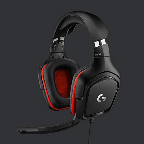 Logitech G332 kabelgebundenes Gaming-Headset, 50mm Treiber, Rotierende Kunstleder-Ohrmuscheln, 3.5mm Klinke, 6mm Mikrofon mit Flip-Stummschalter, PC/Mac/Xbox One/PS4/Nintendo Switch - Schwarz/Rot Bild 3