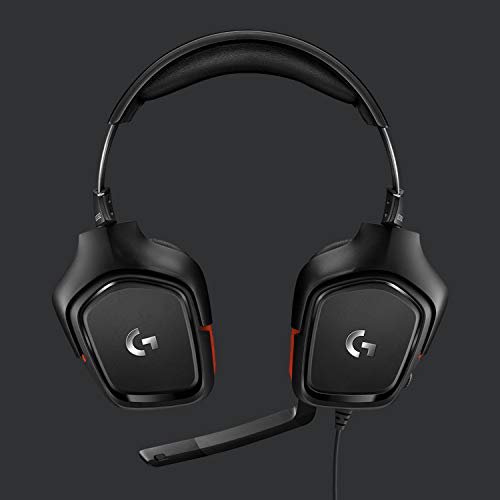 Logitech G332 kabelgebundenes Gaming-Headset, 50mm Treiber, Rotierende Kunstleder-Ohrmuscheln, 3.5mm Klinke, 6mm Mikrofon mit Flip-Stummschalter, PC/Mac/Xbox One/PS4/Nintendo Switch - Schwarz/Rot Bild 4