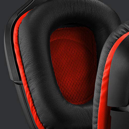 Logitech G332 kabelgebundenes Gaming-Headset, 50mm Treiber, Rotierende Kunstleder-Ohrmuscheln, 3.5mm Klinke, 6mm Mikrofon mit Flip-Stummschalter, PC/Mac/Xbox One/PS4/Nintendo Switch - Schwarz/Rot Bild 5