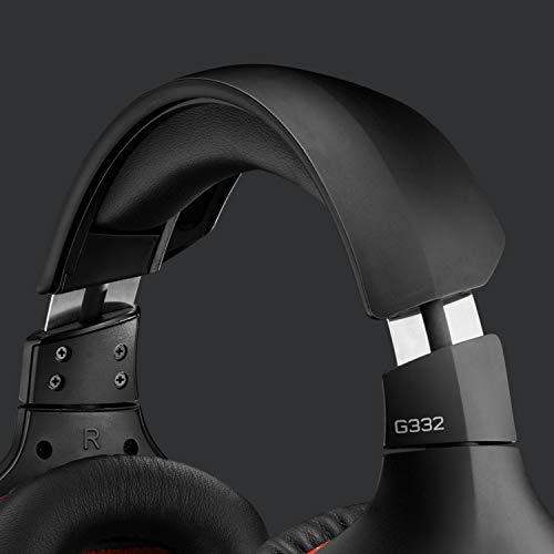 Logitech G332 kabelgebundenes Gaming-Headset, 50mm Treiber, Rotierende Kunstleder-Ohrmuscheln, 3.5mm Klinke, 6mm Mikrofon mit Flip-Stummschalter, PC/Mac/Xbox One/PS4/Nintendo Switch - Schwarz/Rot Bild 6