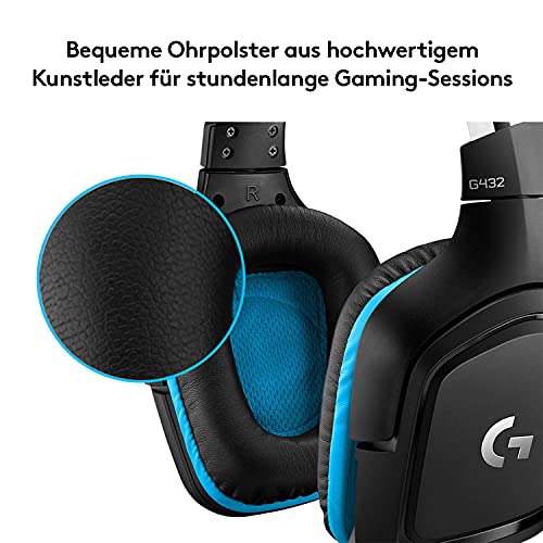 Logitech G432 kabelgebundenes Gaming-Headset, 7.1 Surround Sound, DTS Headphone:X 2.0, Bügelmikrofon mit Flip-Stummschaltung, Ohrpolster mit Kunstleder, PC/Mac/Xbox One/PS4/Nintendo Switch - Schwarz Bild 5