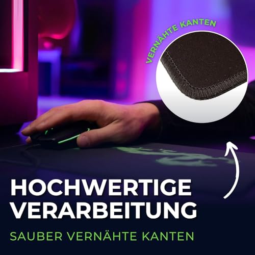 Silent Monsters Mauspad XXL 900 x 400 mm großes Mousepad lila - Vernähter Rand, rutschfest & leise, für Gaming Büro Office Homeoffice - Tastatur - 90 x 40 cm groß Mouse Pad Mat - alle Maus Arten Bild 2