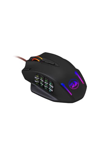 Redragon M908 12400 DPI Impact MMO Gaming-Maus mit 18 programmierbaren Tasten, Gewichtstuning-Kartusche, 12 Seitentasten, schwarz / rot Bild 3