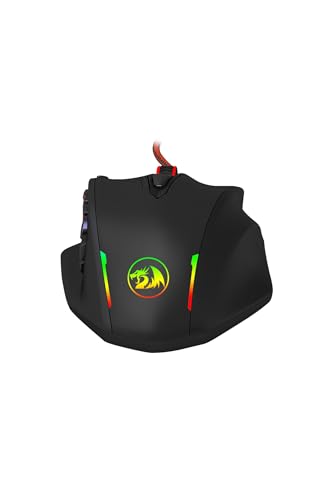 Redragon M908 12400 DPI Impact MMO Gaming-Maus mit 18 programmierbaren Tasten, Gewichtstuning-Kartusche, 12 Seitentasten, schwarz / rot Bild 5