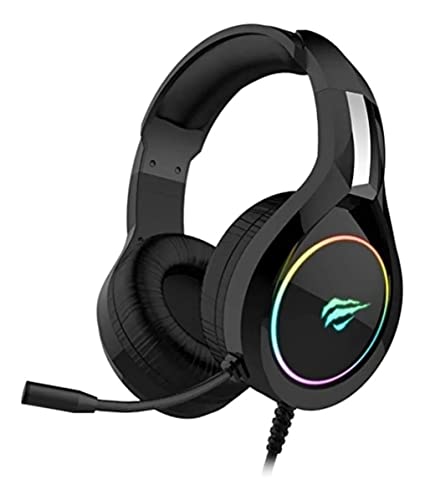 Havit Gamenote RGB Gaming Headset mit Kabel HV-H2232D – 50 mm Treiber für intensiven Klang - 3,5 mm & USB-Anschluss, Verstellbarer Kopfbügel - Kompatibel mit PC, Laptop, Handy, Tablets & Konsolen Bild 1