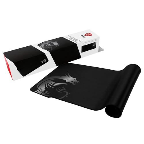 MSI Agility GD70 - XL Gaming Mauspad, Gaming Oberfläche mit Seidentextur, weiche, gesäumte Kanten, rutschfeste Unterlage - 900 x 400 x 3 mm Bild 1