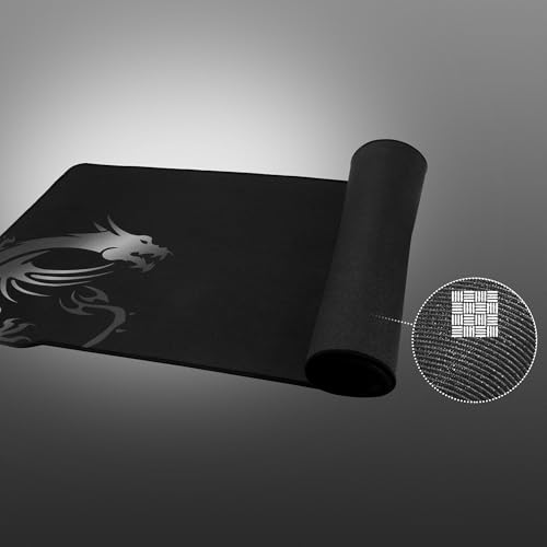 MSI Agility GD70 - XL Gaming Mauspad, Gaming Oberfläche mit Seidentextur, weiche, gesäumte Kanten, rutschfeste Unterlage - 900 x 400 x 3 mm Bild 3