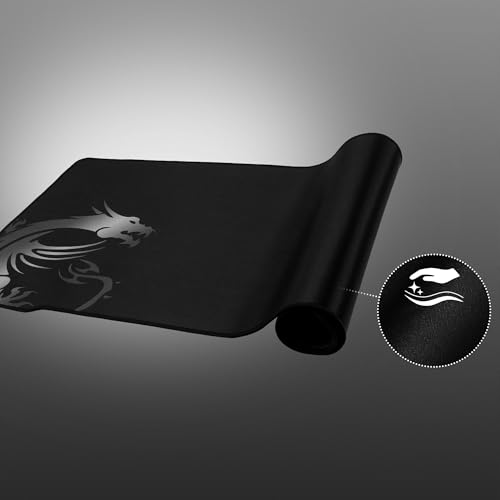 MSI Agility GD70 - XL Gaming Mauspad, Gaming Oberfläche mit Seidentextur, weiche, gesäumte Kanten, rutschfeste Unterlage - 900 x 400 x 3 mm Bild 5
