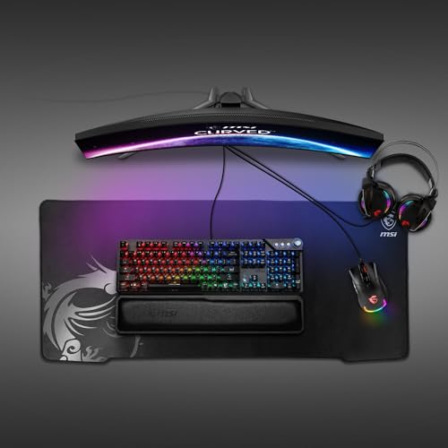 MSI Agility GD70 - XL Gaming Mauspad, Gaming Oberfläche mit Seidentextur, weiche, gesäumte Kanten, rutschfeste Unterlage - 900 x 400 x 3 mm Bild 6