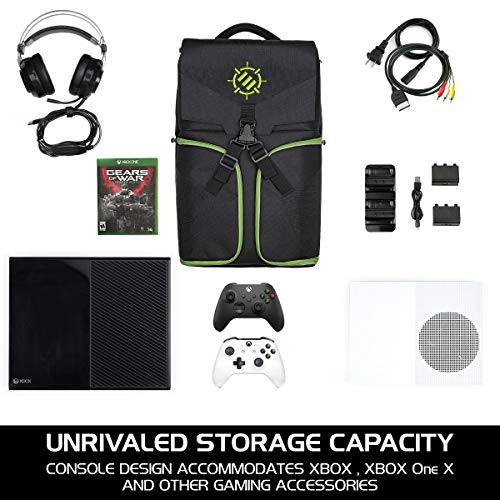 ENHANCE Universal Gaming Rucksack für Konsolen wie Xbox 360, Xbox One, & Laptop Ausreichend Platz für Ihre Controller, Headsets, Spiele, Mäuse, Tastaturen & Zubehör - Esports-Ausrüstung - Grün Bild 5