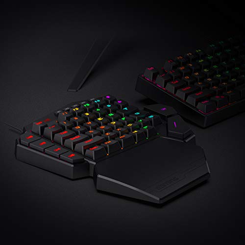 Redragon K585 DITI Einhand RGB Mechanische Gaming-Tastatur, Blaue Schalter, Typ-C Professionelle Gaming-Tastatur mit 7 Integrierten Makrotasten, Abnehmbare Handgelenkstütze, 42 Tasten Bild 5