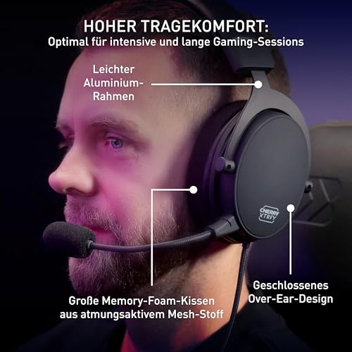 Xtrfy H2, Profi Gaming-Headset, Optimiert für E-Sports, Extra Große Ohrkissen mit Memory-Schaumstoffpolstern, Abnehmbares Mikrofon, Geflochtenes Kabel, Schwarz Bild 3