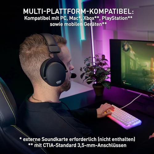 Xtrfy H2, Profi Gaming-Headset, Optimiert für E-Sports, Extra Große Ohrkissen mit Memory-Schaumstoffpolstern, Abnehmbares Mikrofon, Geflochtenes Kabel, Schwarz Bild 6