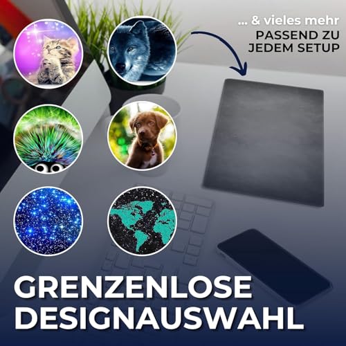 Silent Monsters Mauspad 250 x 200 mm Stoff Mousepad Schwarz - Vernähter Rand, rutschfest & leise, für Gaming Büro Office Homeoffice - 24 x 20 cm Mouse Pad Mat - Mausunterlage klein f alle Maus Arten Bild 3