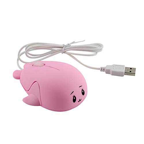 Optische Gaming-Maus mit Kabel, 1200 DPI, Mini-Wal, ergonomisch, USB, Pink Bild 1