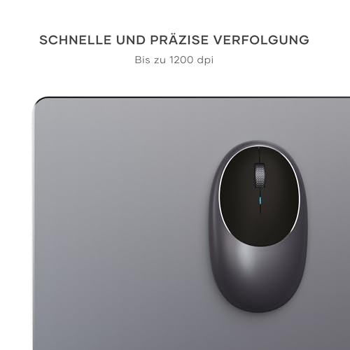 SATECHI M1 Kabellose Bluetooth Computermaus, 1200 DPI Maus, USB-C wiederaufladbarer Akku, kompakt & tragbar für MacBook Air & Pro, Mini, iMac, Windows, ThinkPad, UVM. – Space Grau Bild 3