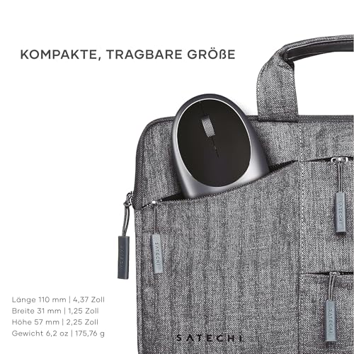 SATECHI M1 Kabellose Bluetooth Computermaus, 1200 DPI Maus, USB-C wiederaufladbarer Akku, kompakt & tragbar für MacBook Air & Pro, Mini, iMac, Windows, ThinkPad, UVM. – Space Grau Bild 5